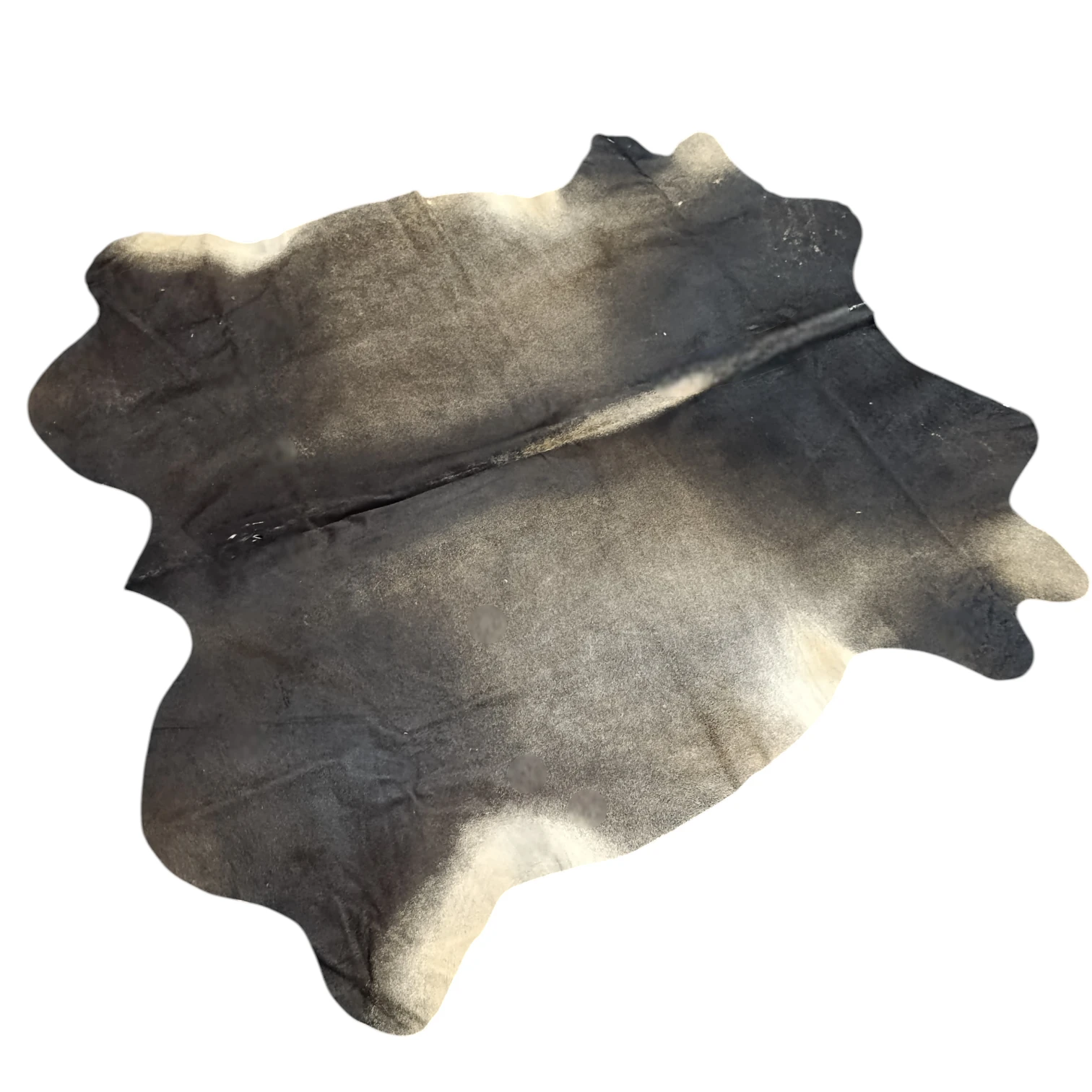 Grey Cowhide Rug – 4'-11" x 4'-7" - Image 3