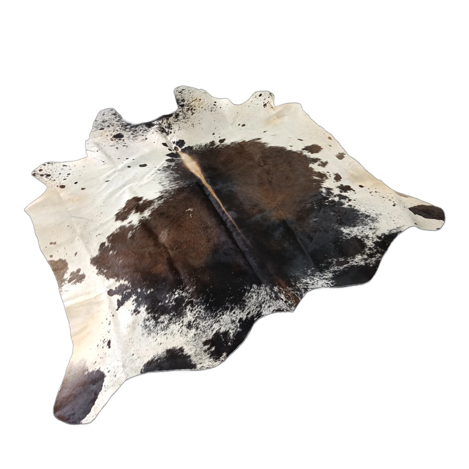 Premium Tricolor Cowhide Rug – 4'-6" x 4'-8" - Image 4