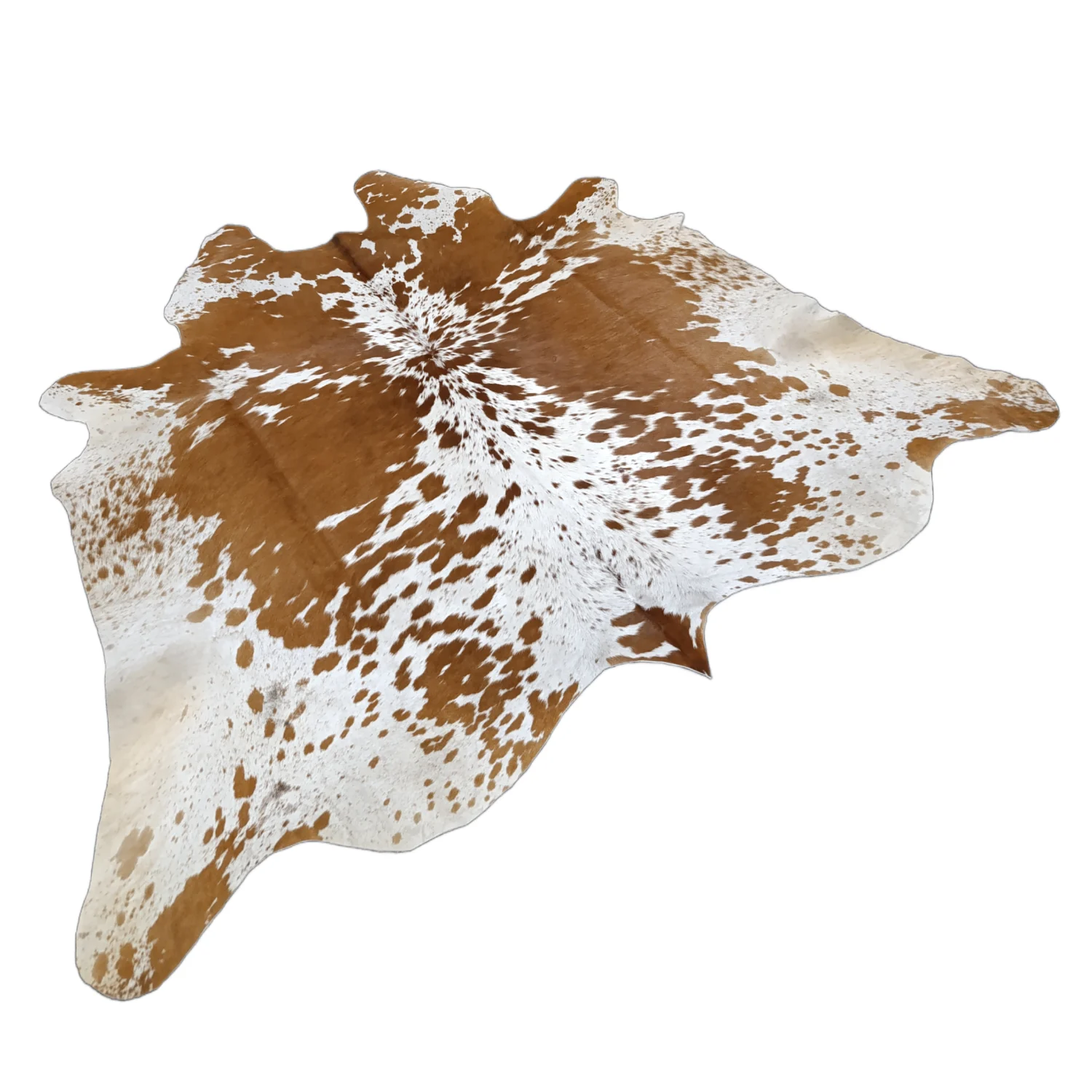 Brown and White salt and pepper Cowhide Rug – 4'-11" x 4'-9" - Image 5