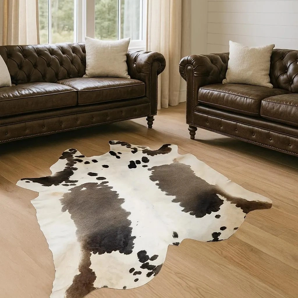 Grey salt and pepper Cowhide Rug – 5'-5" x 5'-8" - Image 2