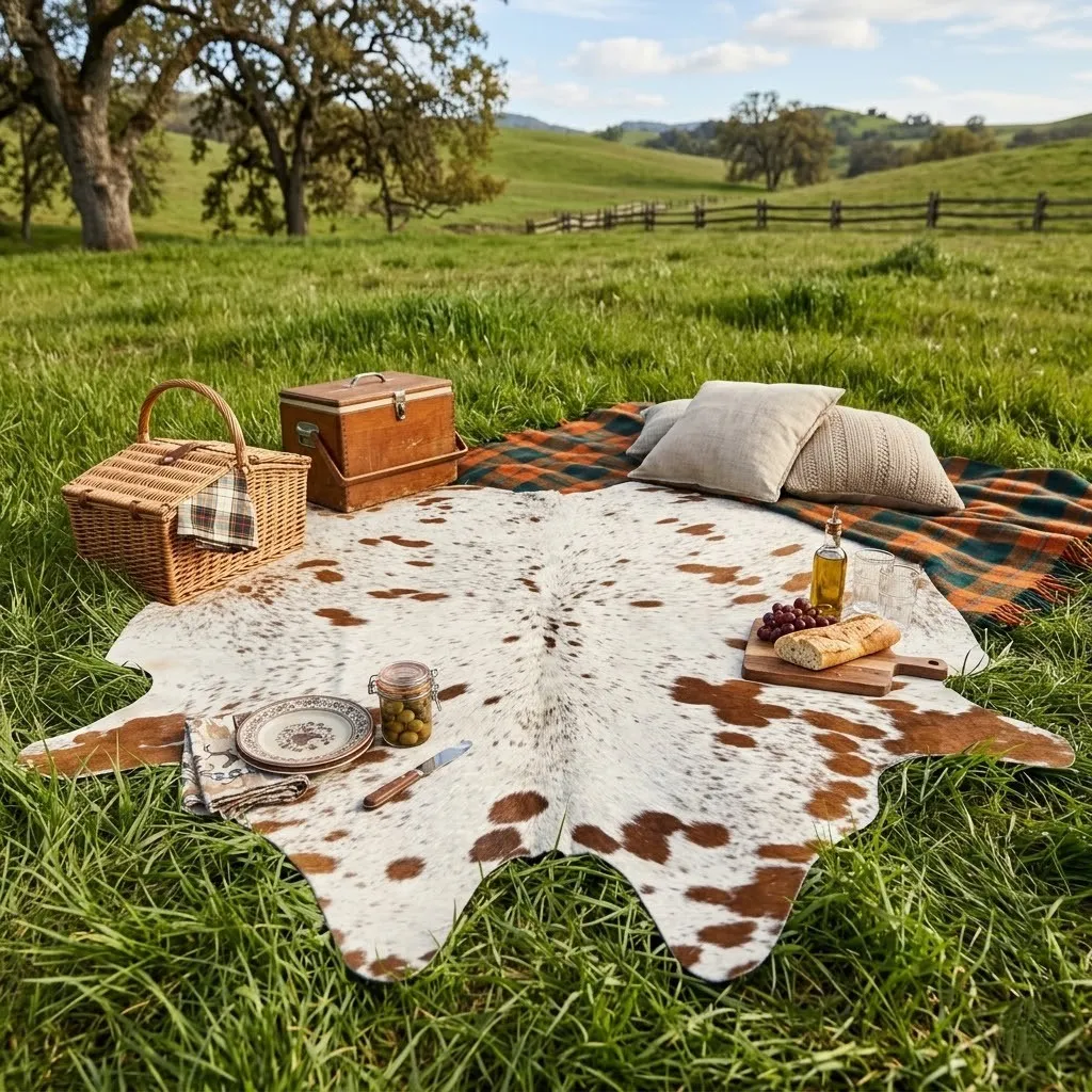Brown salt and pepper Cowhide Rug – 5'-4" x 5'-3" - Image 2