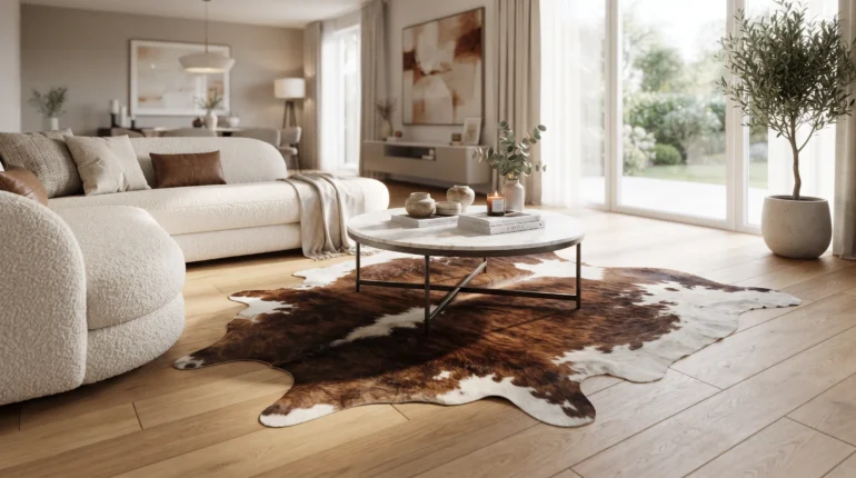 Beautiful home featuring a genuine cowhide rug