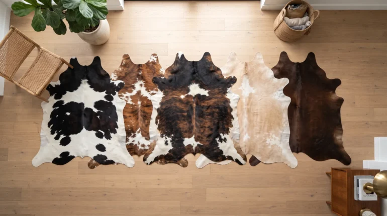 Different types of genuine cowhide rugs