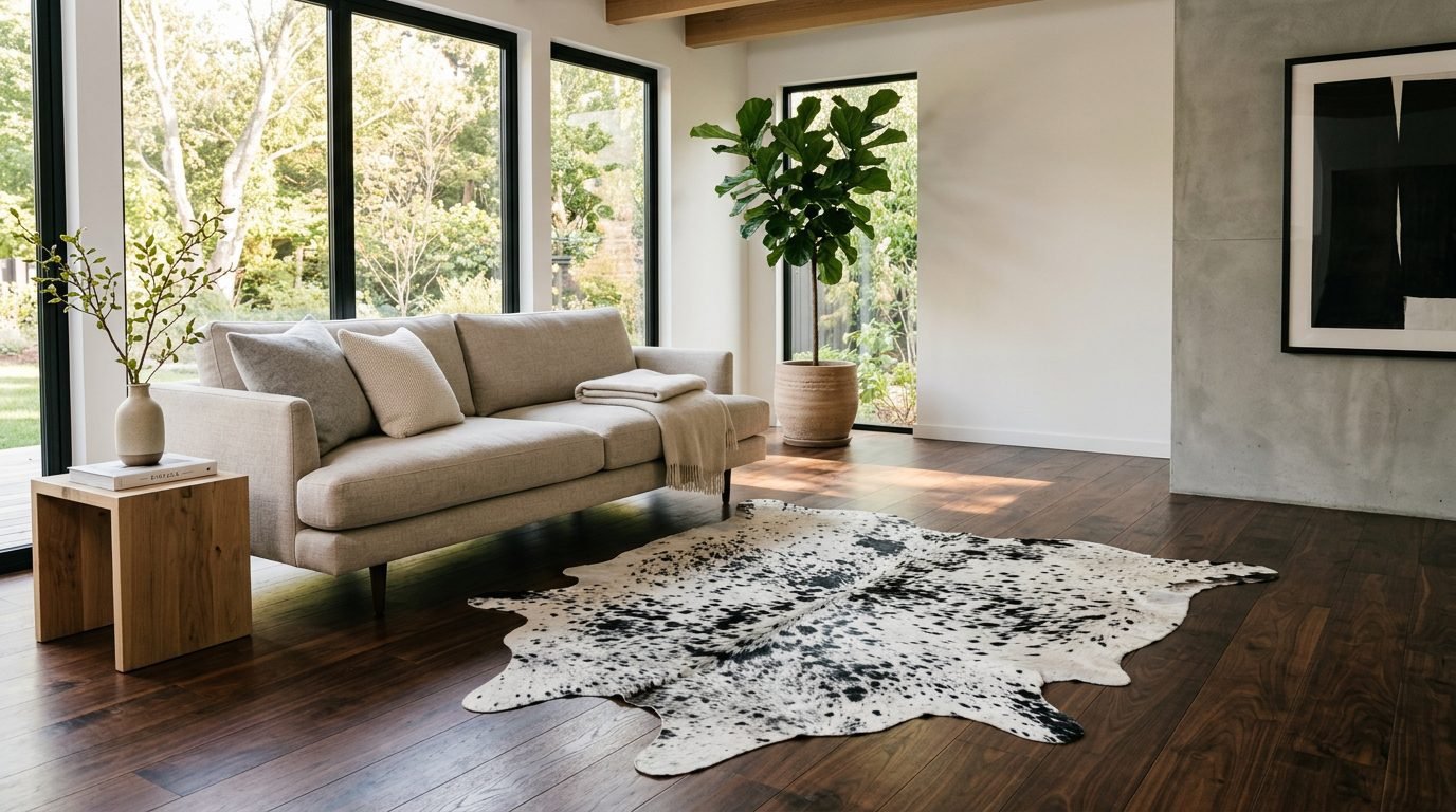 Natural Salt and Pepper Cowhide Rug
