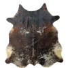 CW-RG-0125 (1) Tricolor cowhide rug, 5'-9" x 6'-2", natural hide floor rug by Ventinots