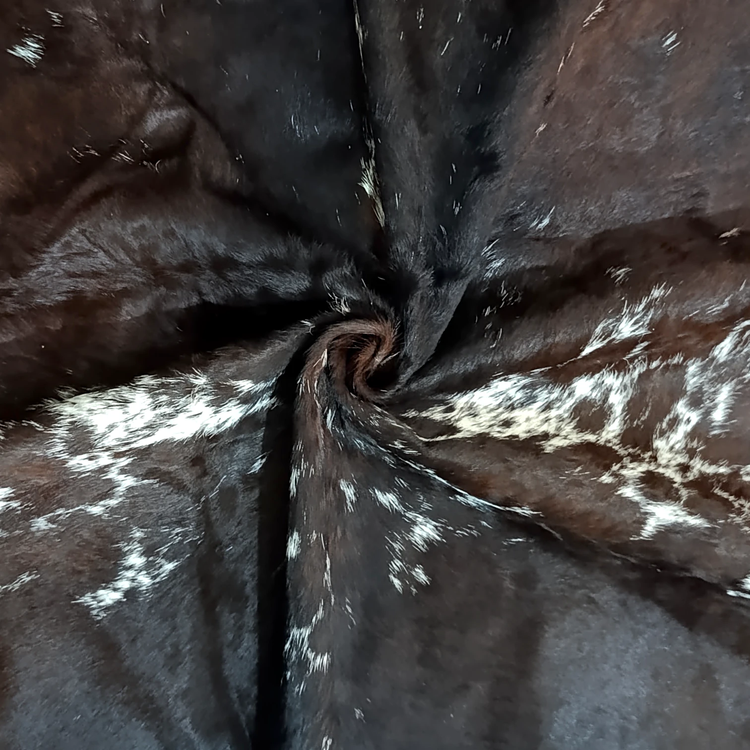 CW-RG-0125 (3) Tricolor cowhide rug, 5'-9" x 6'-2", natural hide floor rug by Ventinots