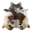 Tri color cowhide rug 0125 - 1 Tricolor cowhide rug, 6'-2" x 6'-2", natural hide floor rug by Ventinots